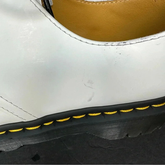 Doc Dr. Martens Smooth White Leather Oxford Platform Shoes 26654 Size 7M - Picture 7 of 10
